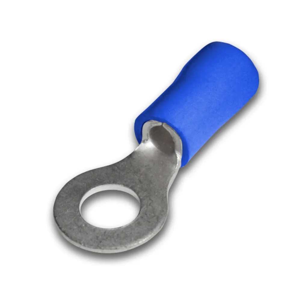 [RV2-4L] Terminal Ojal Aislado Ø 5/32" (4mm) – 16-14 AWG (1.5-2.5mm²) Azul (100 und)