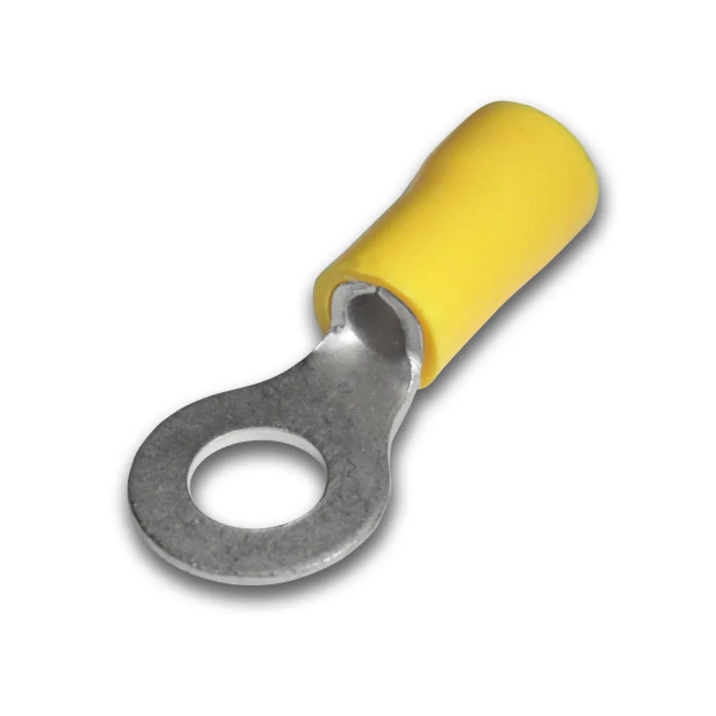 [RV5.5-4] Terminal Ojal Aislado Ø 5/32" (4mm) – 12-10 AWG (4-6mm²) Amarillo (100 und)