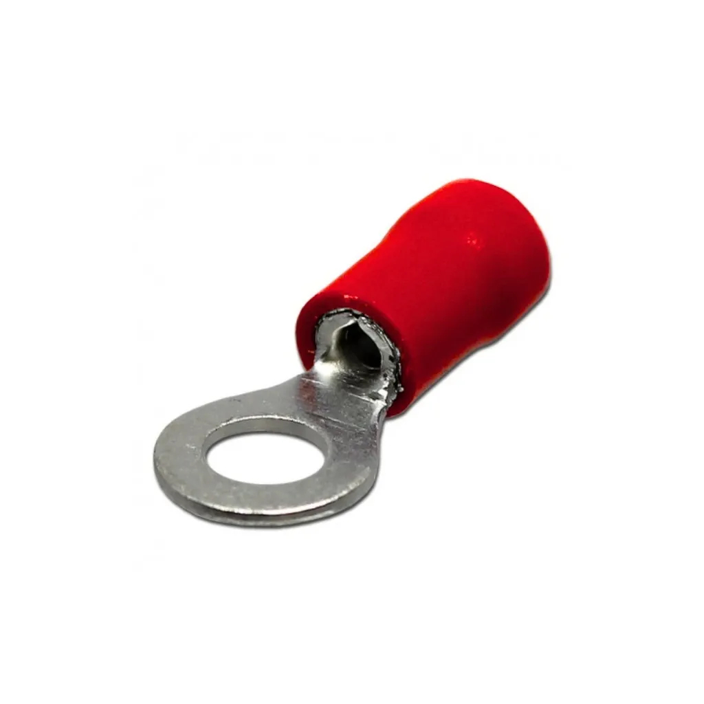 [RV1.25-8] Terminal Ojal Aislado Ø 5/16" (8mm) – 22-16 AWG (0.5-1.5mm²) Rojo (100 und)