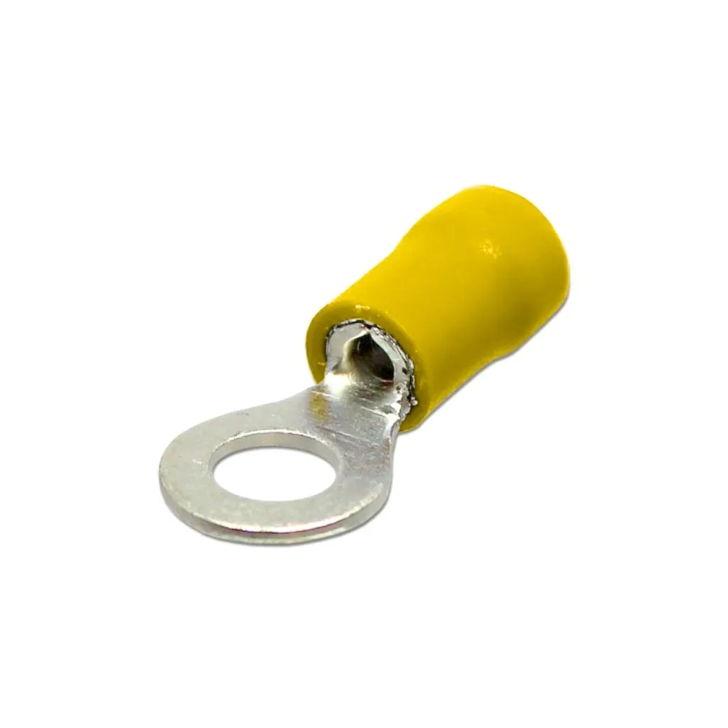 [RV5.5-3.5] Terminal Ojal Aislado Ø 1/8" (3.5mm) – 12-10 AWG (4-6mm²) Amarillo (100 und)
