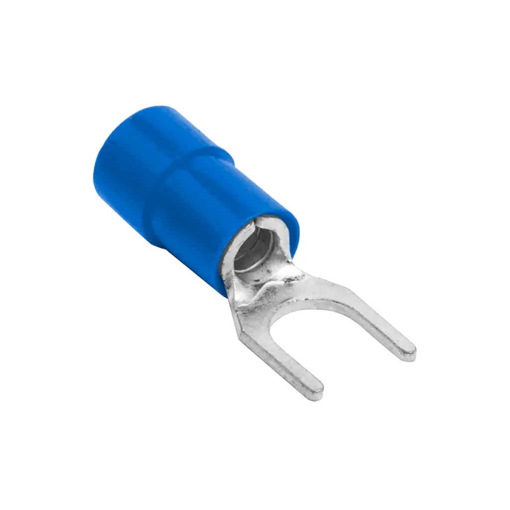 [SV2-5S] Terminal Horquilla Aislado Azul (100 und) Ø 3/16" (5mm) – 14-16 AWG (1.5-2.5mm²)