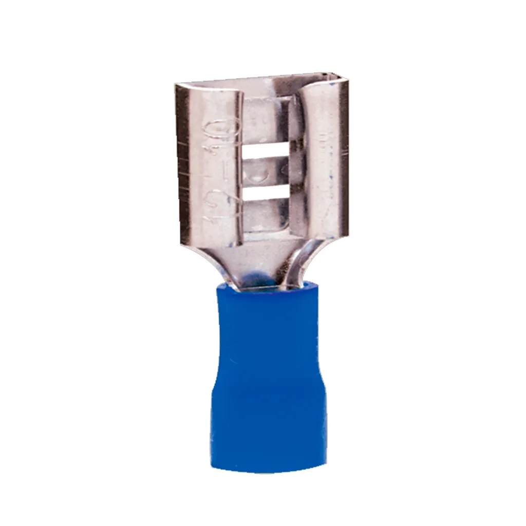 [FDD2-250] Terminal Hembra Aislado 7.5mm (ancho) – 16-14 AWG (1.5-2.5mm²) Azul (100 und)