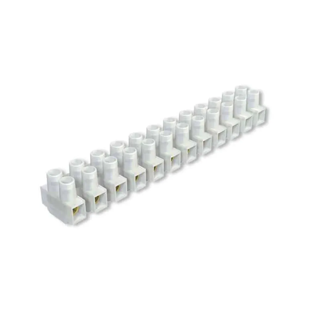 [W-15] Bornera Blanca PVC – 15A 12mm