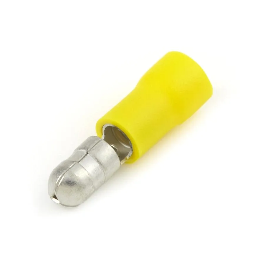 Terminal Espiga Macho Aislado – 12-10 AWG (4-6mm²) Amarillo (100 und)