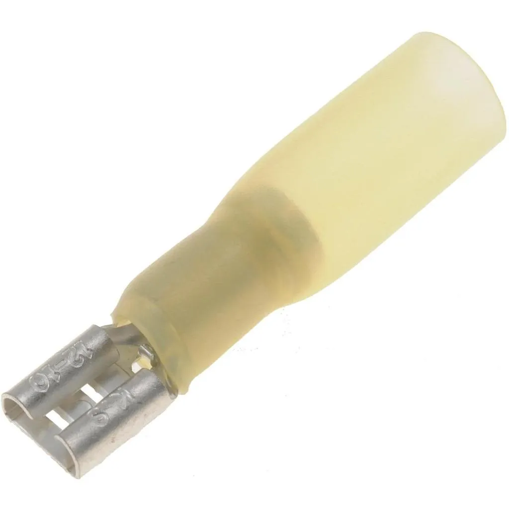 Terminal Espiga Hembra Aislado – 12-10 AWG (4-6mm²) Amarillo (100 und)